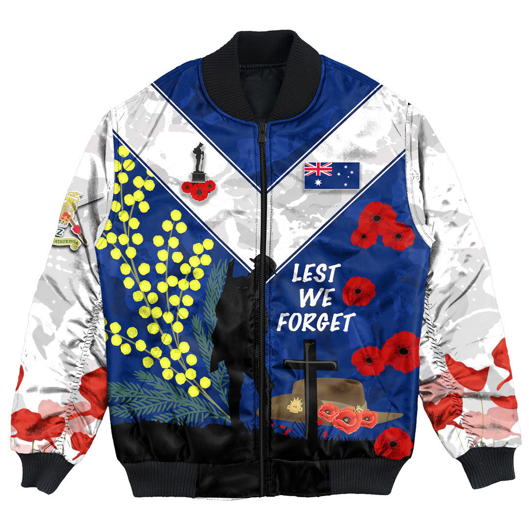 Vibe Hoodie Clothing - (Custom) Australia ANZAC Lest We Forget 2022 Bomber Jacket - Vibe Hoodie Shop