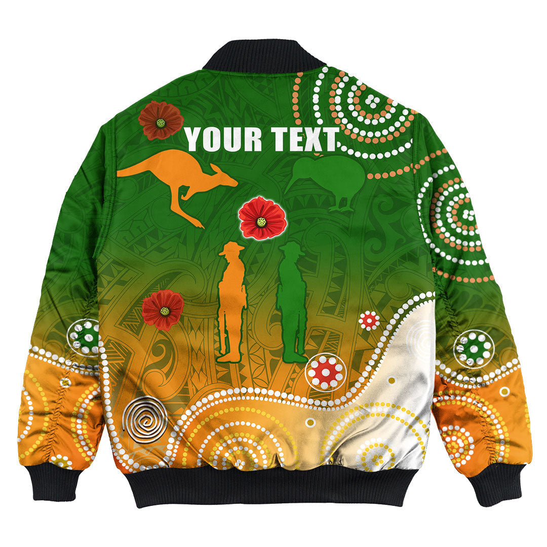 Vibe Hoodie Clothing - (Custom) ANZAC New Zealand Maori - Australia Indigenous Bomber Jacket - Vibe Hoodie Shop