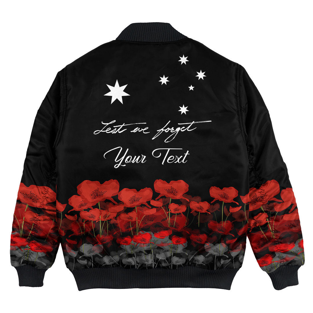 Vibe Hoodie Clothing - (Custom) Australian Military Forces ANZAC Day Lest We Forget Bomber Jacket - Vibe Hoodie Shop