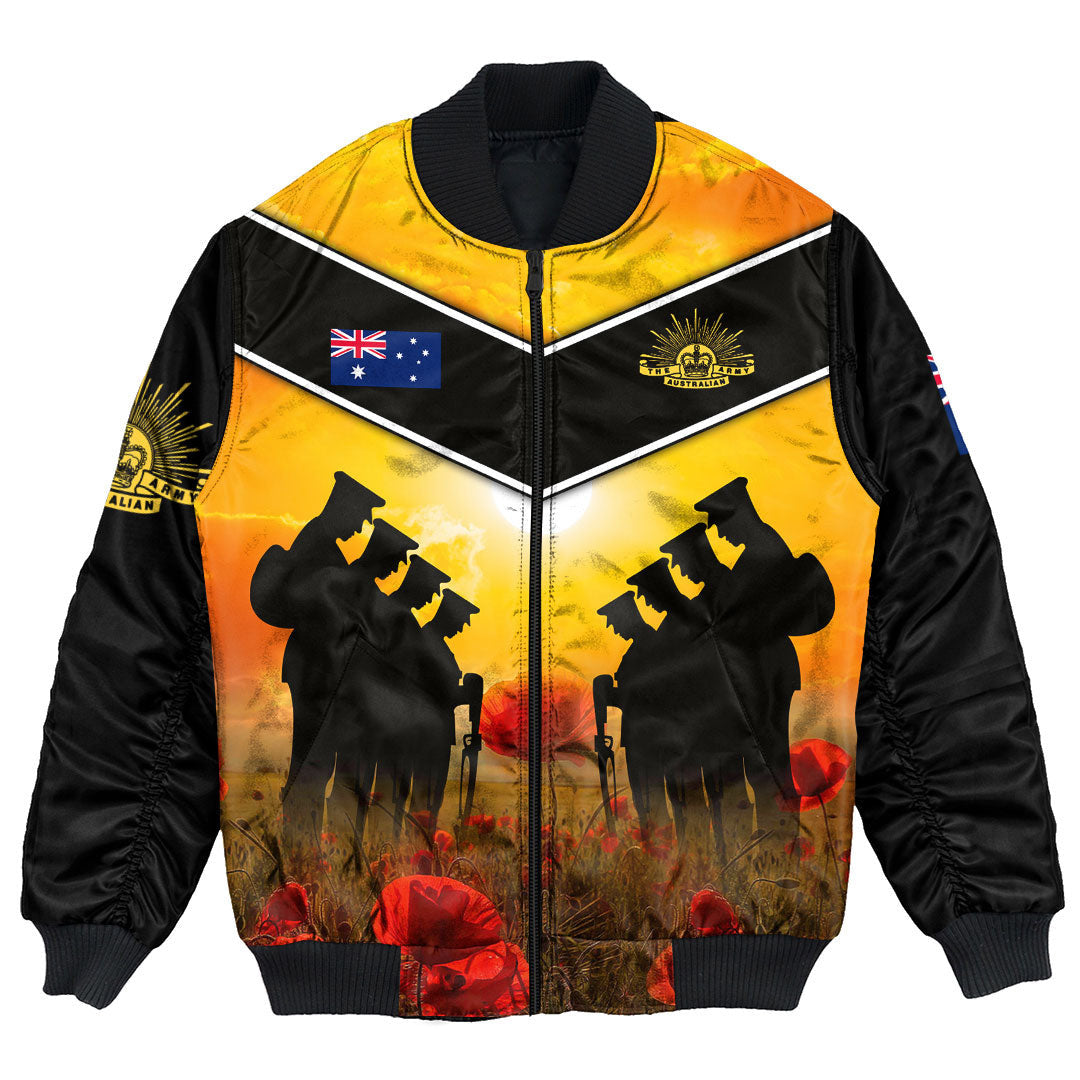 Vibe Hoodie Clothing - Australia Standing Guard ANZAC Day Bomber Jacket - Vibe Hoodie Shop