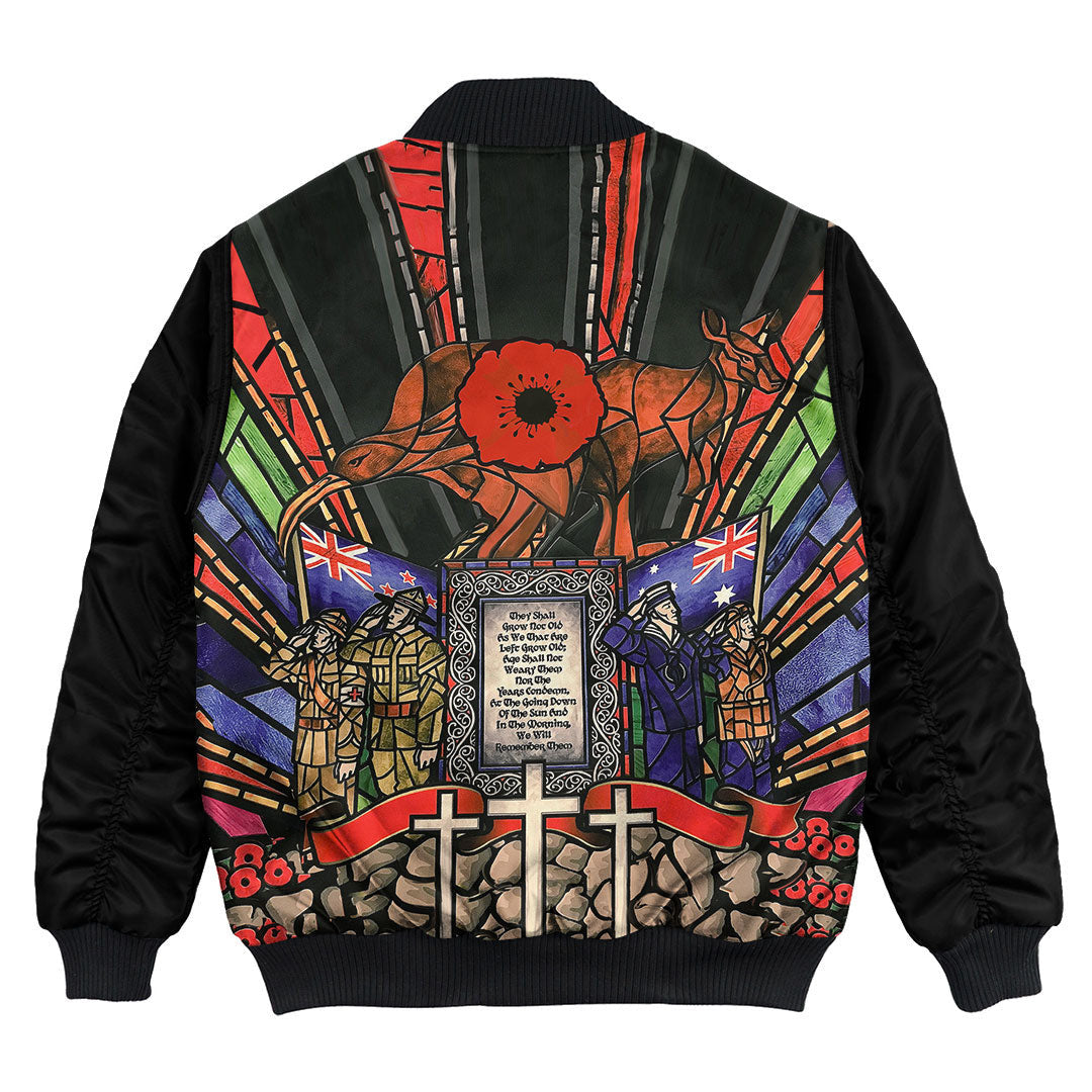 Vibe Hoodie Clothing - ANZAC Day Lest We Forget Australia and New Zealand Bomber Jacket - Vibe Hoodie Shop