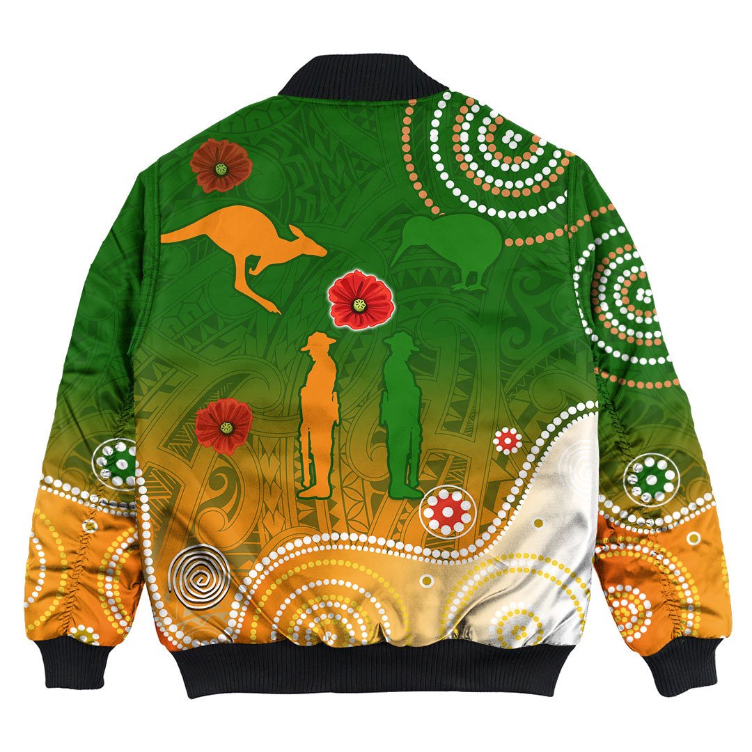 Vibe Hoodie Clothing - ANZAC New Zealand Maori - Australia Indigenous Bomber Jacket - Vibe Hoodie Shop