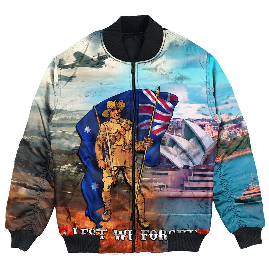 Vibe Hoodie Clothing - ANZAC Day Australia Peace Bomber Jacket - Vibe Hoodie Shop