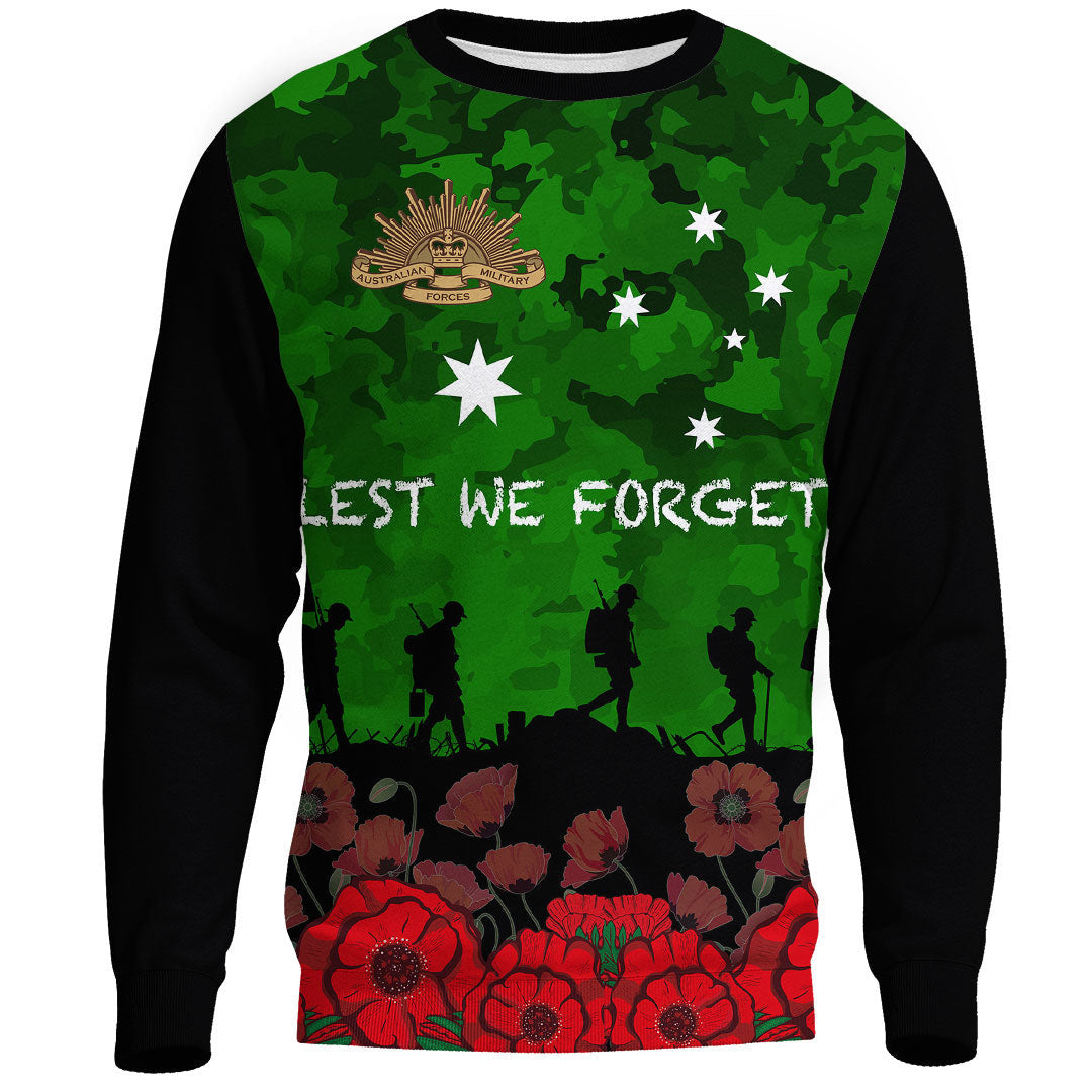 Vibe Hoodie Clothing - Australia ANZAC Day Camouflage and Poppy.Sweatshirt - Vibe Hoodie Shop