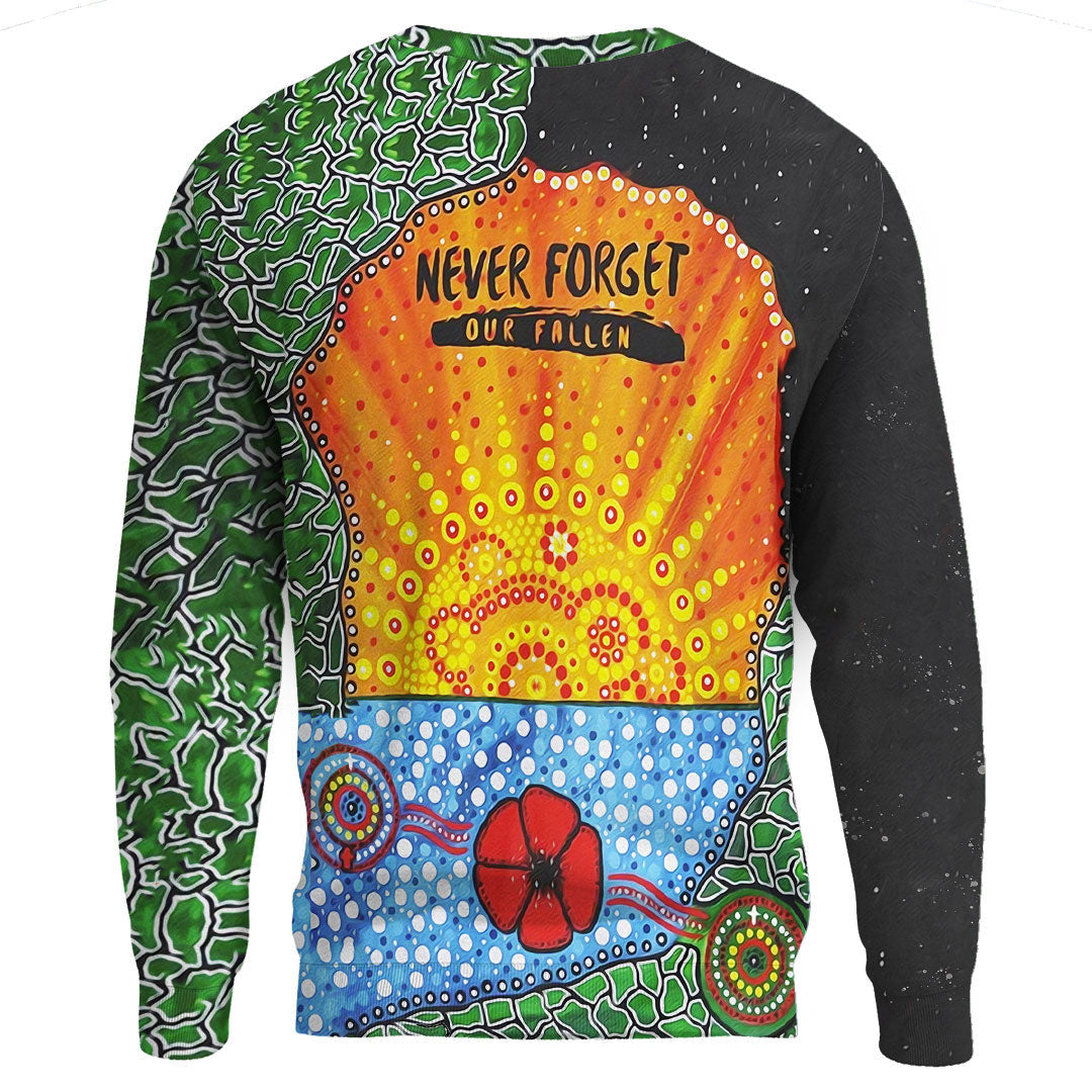 Vibe Hoodie Clothing - Aboriginal Australian ANZAC Day Lest We Forget Poppy.Sweatshirt - Vibe Hoodie Shop