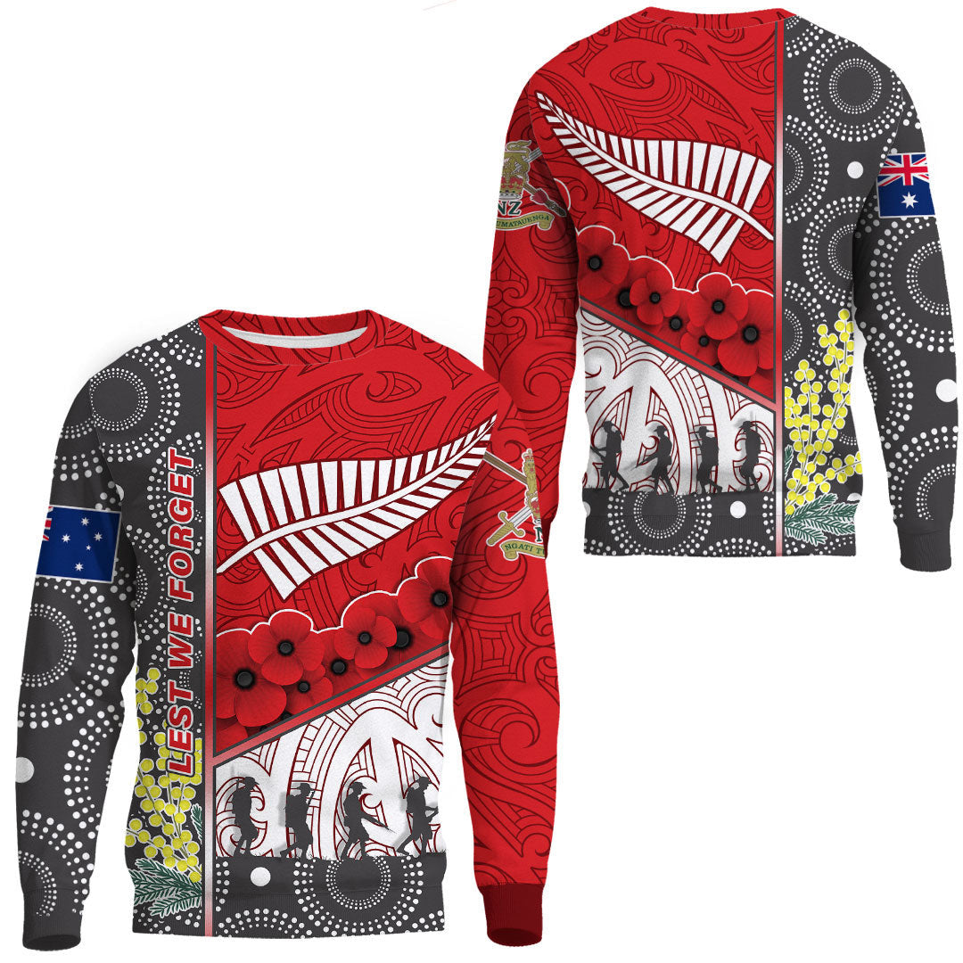 Vibe Hoodie Clothing - Australia Indigenous and New Zealand Maori ANZAC (Red) .Sweatshirt - Vibe Hoodie Shop