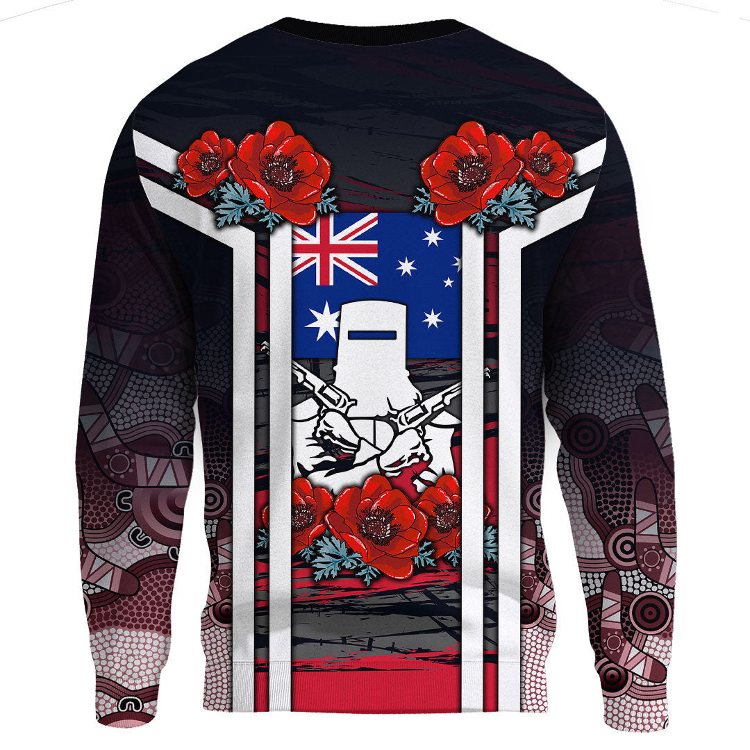 Vibe Hoodie Clothing - Australia ANZAC Day Poppy Aboriginal Pattern.Sweatshirt - Vibe Hoodie Shop