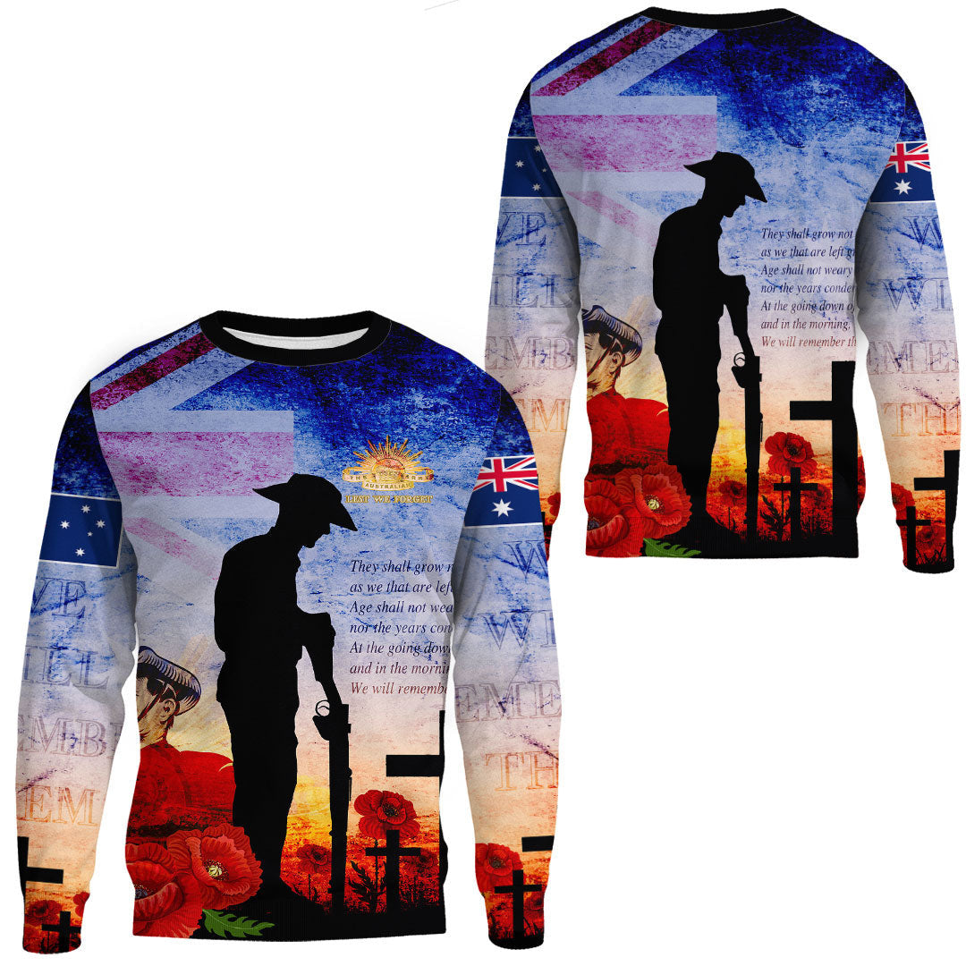 Vibe Hoodie Clothing - ANZAC Day Australia Soldier We Will Rememer Them.Sweatshirt - Vibe Hoodie Shop