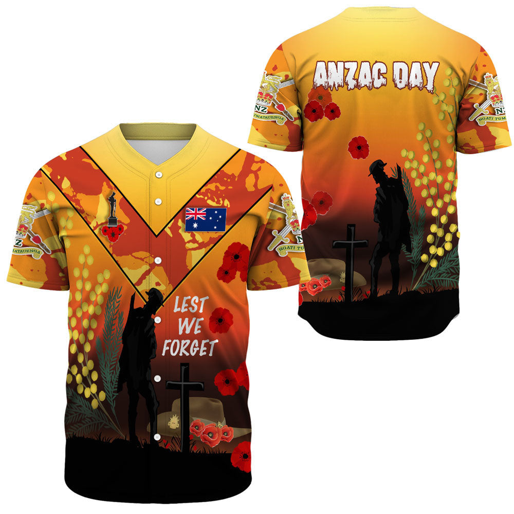 VibeHoodie Clothing - Australia ANZAC Lest We Forget 2022 - Orange Baseball Jersey LT10 - Vibe Hoodie Shop