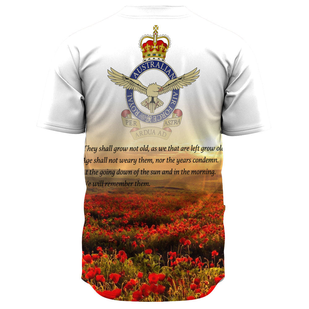 VibeHoodie Clothing - ANZAC Day Australian Air Force Baseball Jersey LT10 - Vibe Hoodie Shop