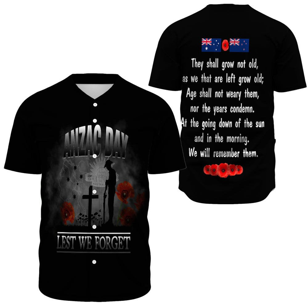 VibeHoodie Clothing - ANZAC Day Remember Australia and New Zealand Baseball Jersey LT10 - Vibe Hoodie Shop