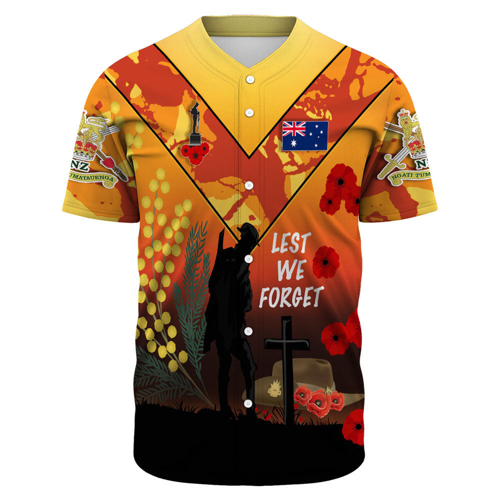 VibeHoodie Clothing - (Custom) Australia ANZAC Lest We Forget 2022 - Orange Baseball Jersey LT10 - Vibe Hoodie Shop