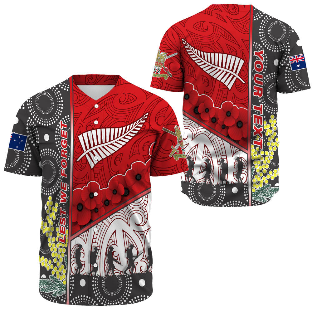 VibeHoodie Clothing - (Custom) Australia Indigenous and New Zealand Maori ANZAC (Red) Baseball Jersey LT10 - Vibe Hoodie Shop