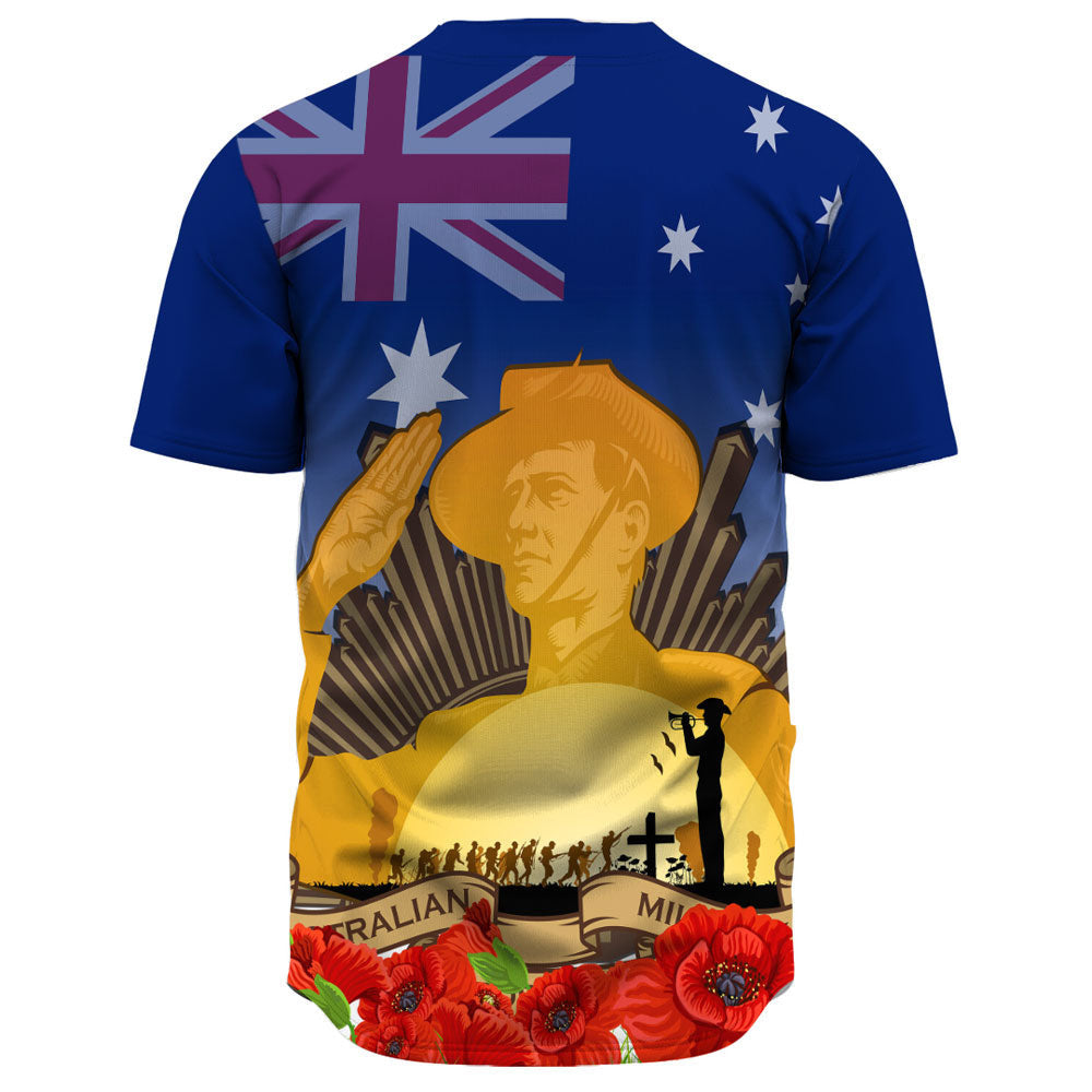 VibeHoodie Clothing - Australia ANZAC Day Soldier Salute Baseball Jersey LT10 - Vibe Hoodie Shop