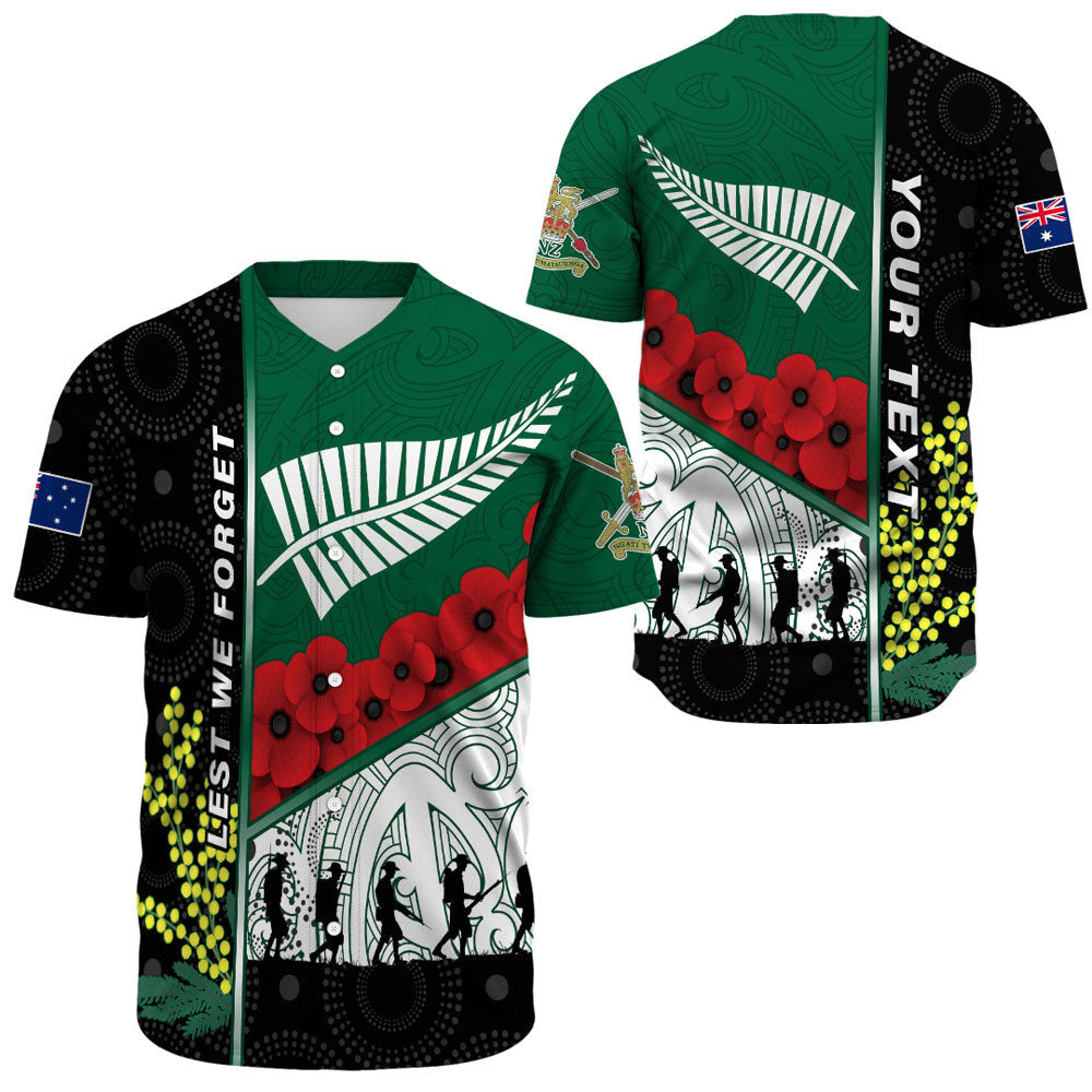 VibeHoodie Clothing - (Custom) Australia Indigenous and New Zealand Maori ANZAC Baseball Jersey LT10 - Vibe Hoodie Shop