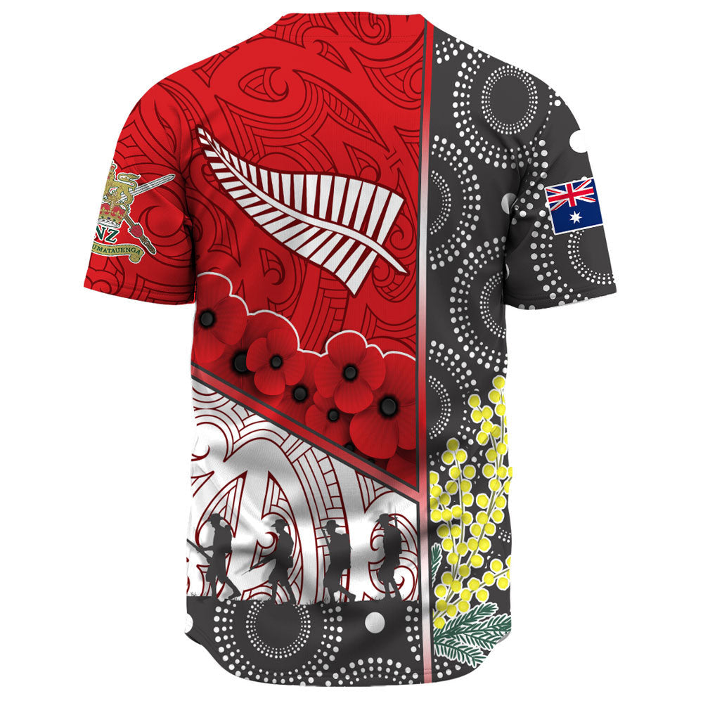 VibeHoodie Clothing - Australia Indigenous and New Zealand Maori ANZAC (Red) Baseball Jersey LT10 - Vibe Hoodie Shop