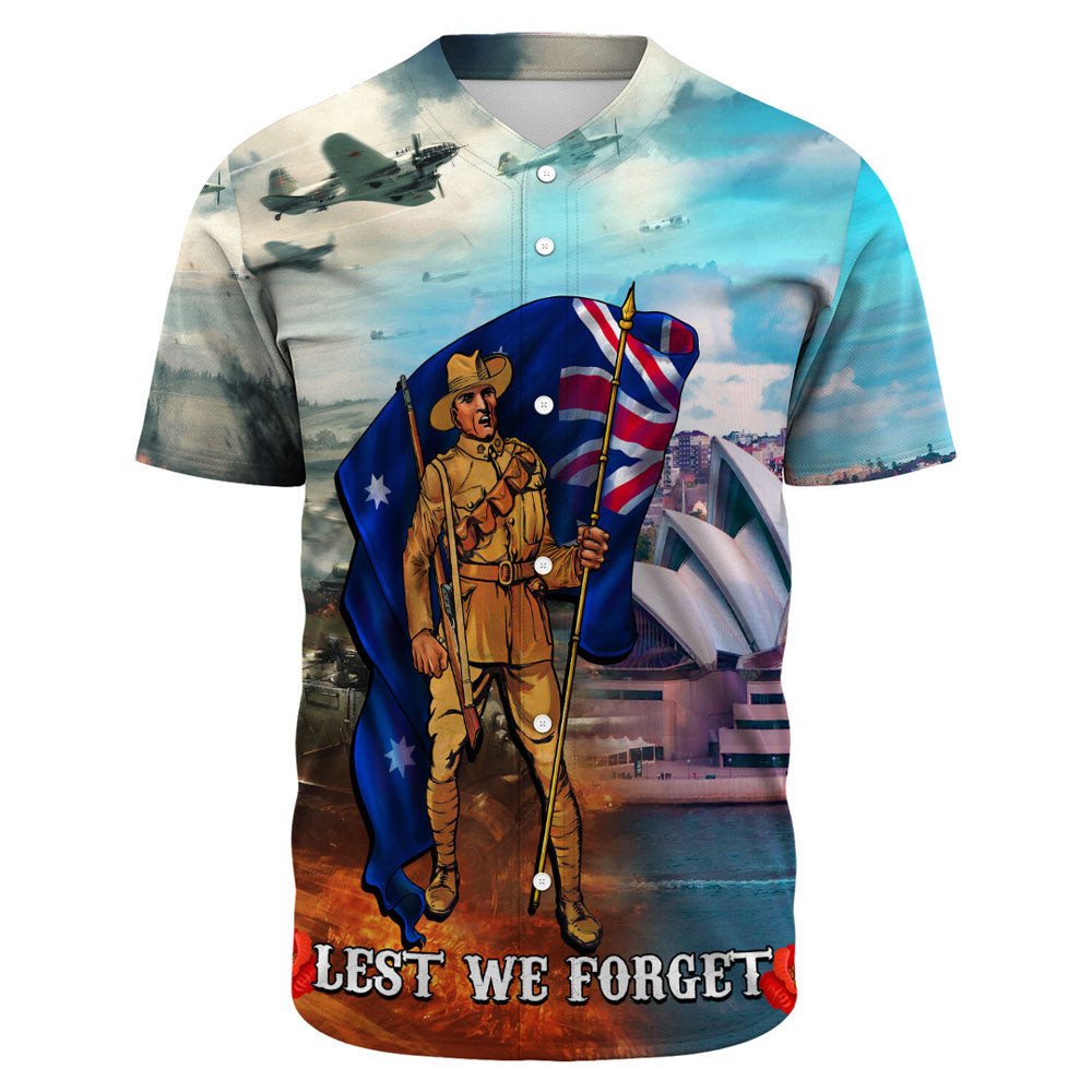 VibeHoodie Clothing - ANZAC Day Australia Peace Baseball Jersey LT10 - Vibe Hoodie Shop