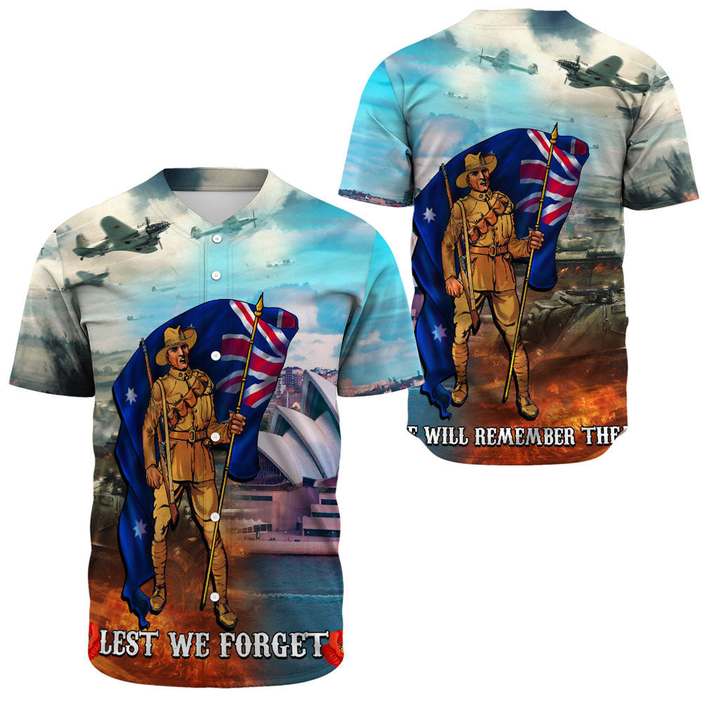 VibeHoodie Clothing - ANZAC Day Australia Peace Baseball Jersey LT10 - Vibe Hoodie Shop