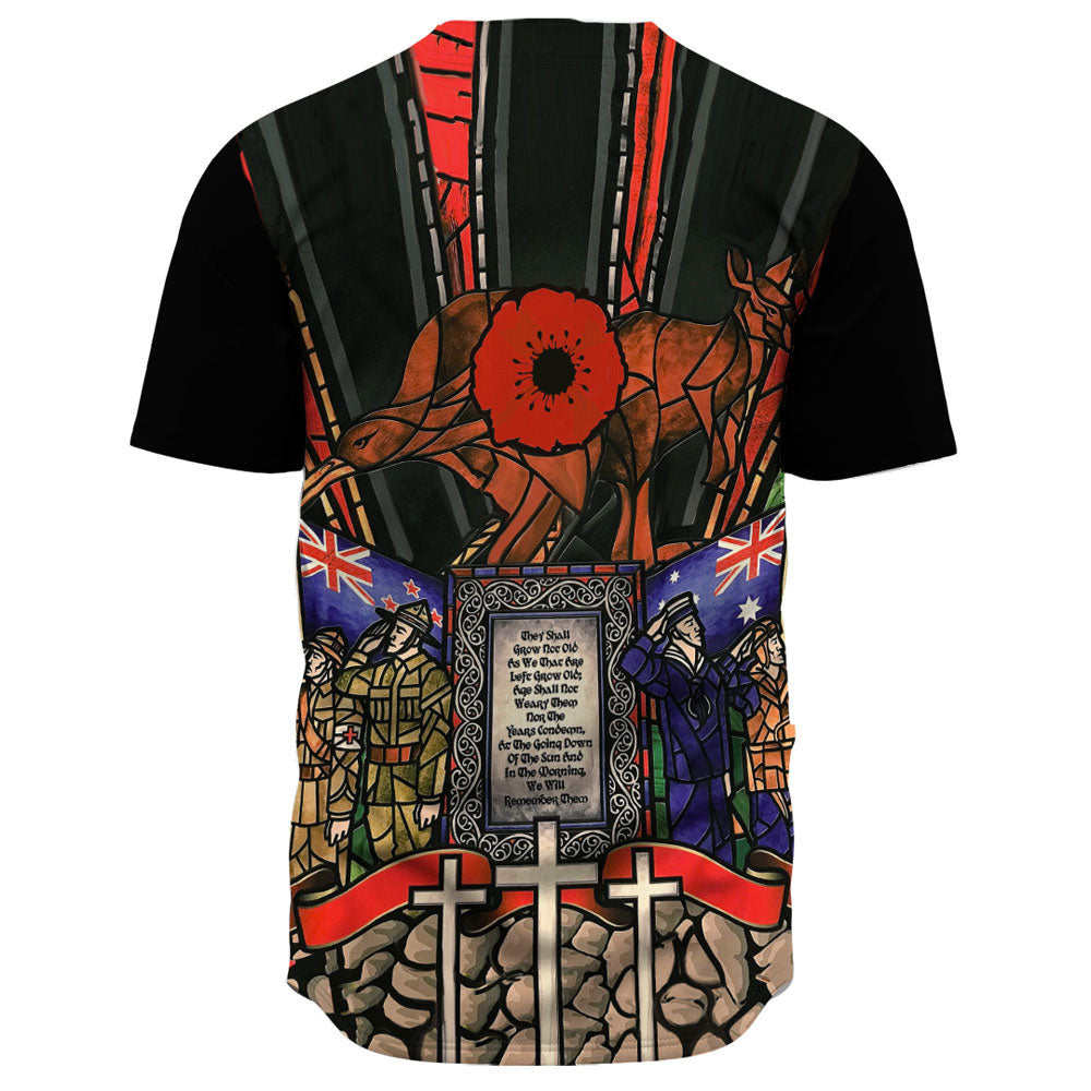 VibeHoodie Clothing - ANZAC Day Lest We Forget Australia and New Zealand Baseball Jersey LT10 - Vibe Hoodie Shop