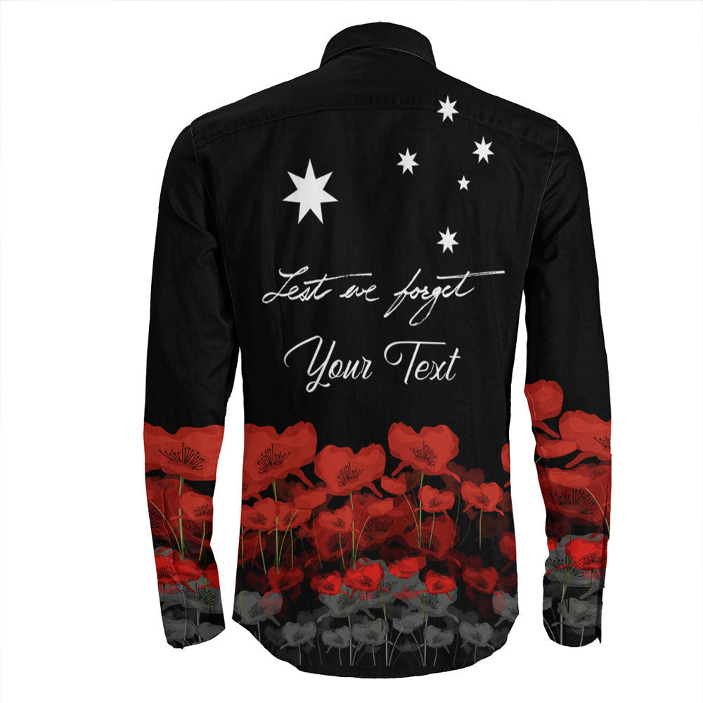 VibeHoodie Clothing - (Custom) Australian Military Forces ANZAC Day Lest We Forget Long Sleeve Button Shirt LT10 - Vibe Hoodie Shop