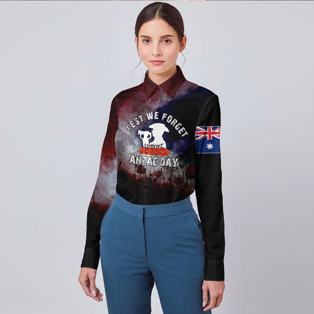 VibeHoodie Clothing - ANZAC Day The Australian Army Long Sleeve Button Shirt LT10 - Vibe Hoodie Shop