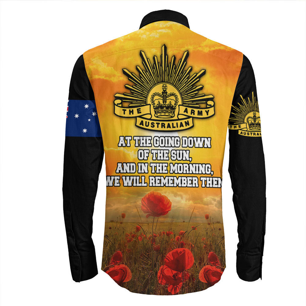 VibeHoodie Clothing - Australia Standing Guard ANZAC Day Long Sleeve Button Shirt LT10 - Vibe Hoodie Shop