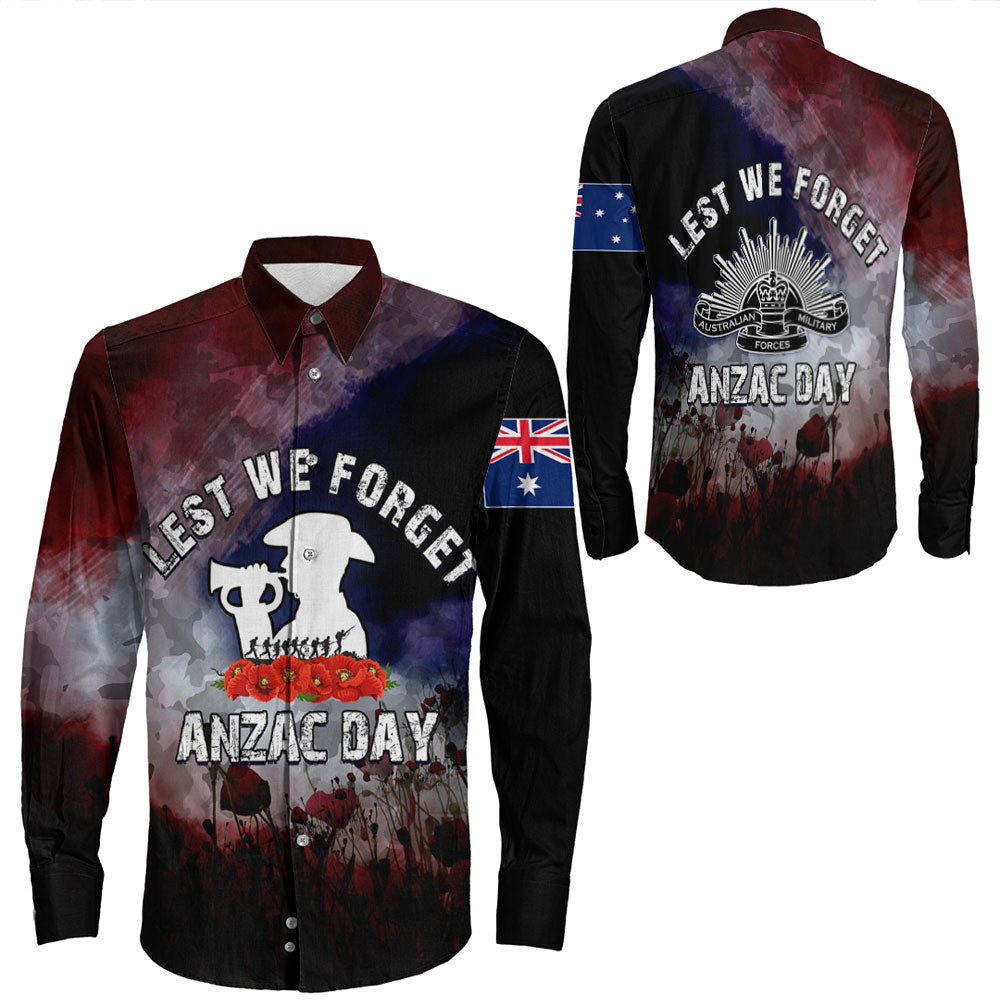 VibeHoodie Clothing - ANZAC Day The Australian Army Long Sleeve Button Shirt LT10 - Vibe Hoodie Shop