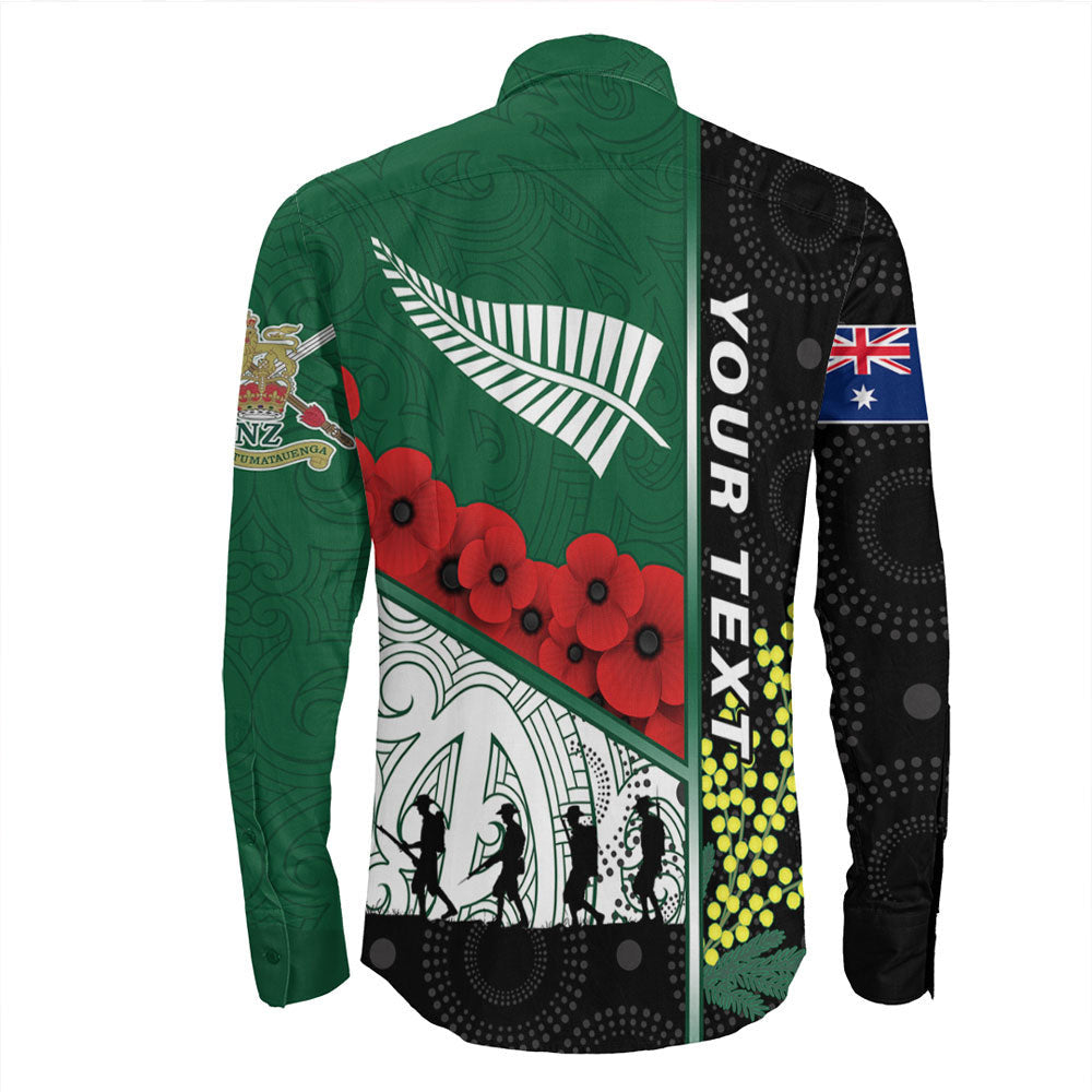 VibeHoodie Clothing - (Custom) Australia Indigenous and New Zealand Maori ANZAC Long Sleeve Button Shirt LT10 - Vibe Hoodie Shop