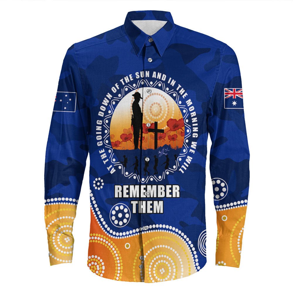 VibeHoodie Clothing - (Custom) Australia ANZAC Camouflage Vitality Long Sleeve Button Shirt LT10 - Vibe Hoodie Shop