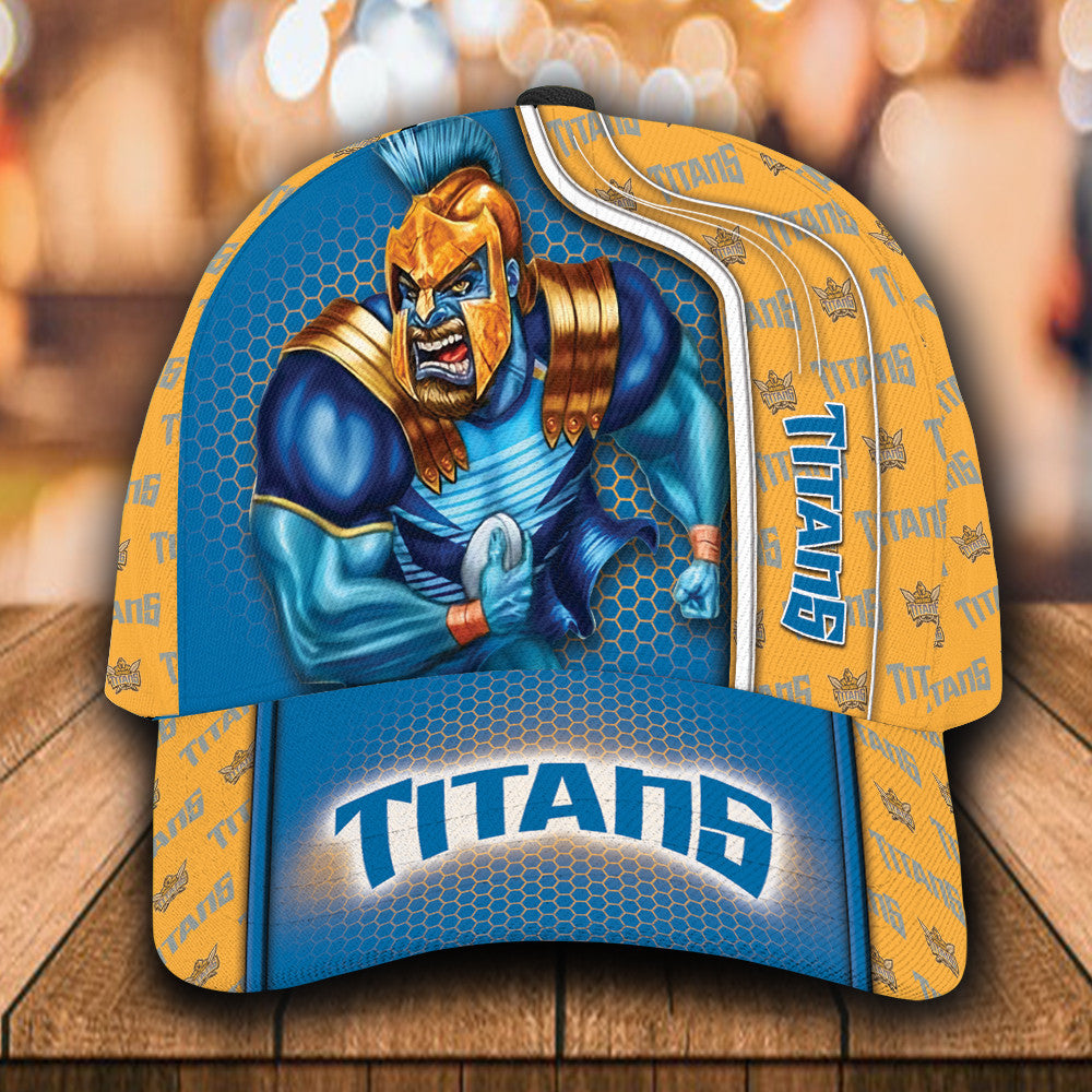 NRL Gold Coast Titans 3d mascost classic Cap Custom Name LT10 - Vibe Hoodie Shop