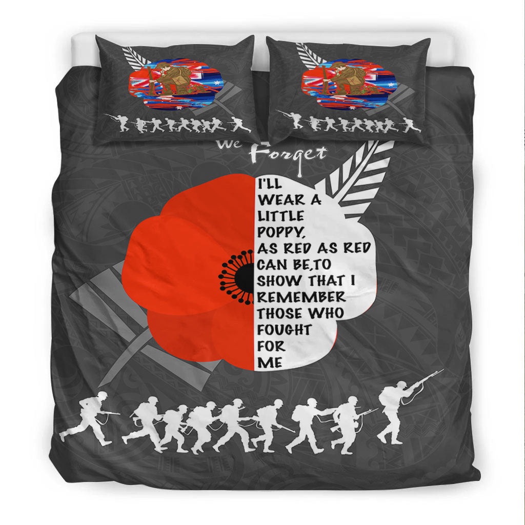 VibeHoodie Bedding Set - New Zealand ANZAC Red Poopy Bedding Set LT10 - Vibe Hoodie Shop