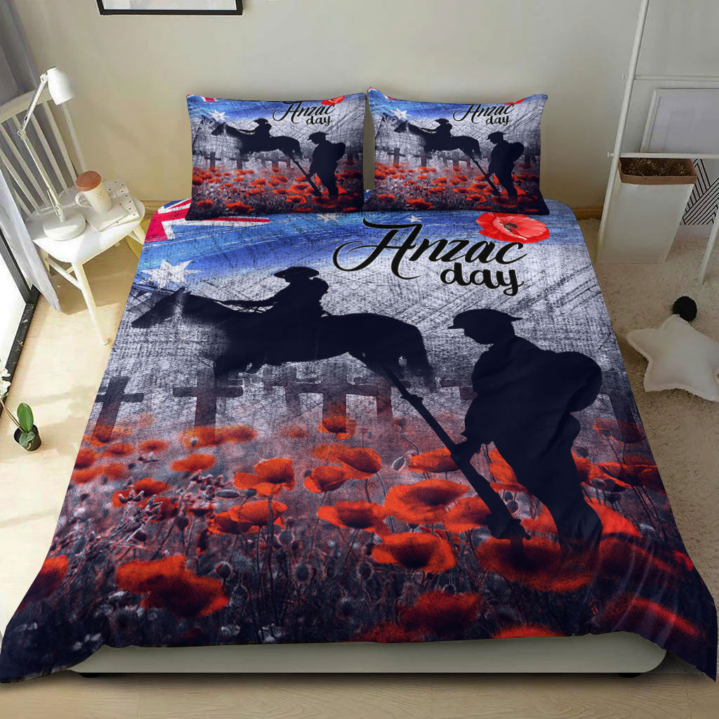 VibeHoodie Bedding Set - ANZAC Day Lest We Forget Vintage Poppies Bedding Set LT10 - Vibe Hoodie Shop