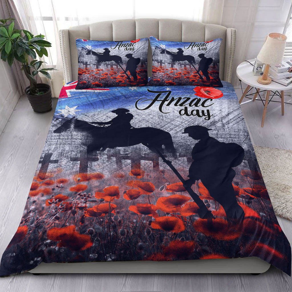 VibeHoodie Bedding Set - ANZAC Day Lest We Forget Vintage Poppies Bedding Set LT10 - Vibe Hoodie Shop