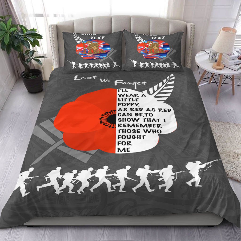 VibeHoodie Bedding Set - (Custom) New Zealand ANZAC Red Poopy Bedding Set LT10 - Vibe Hoodie Shop
