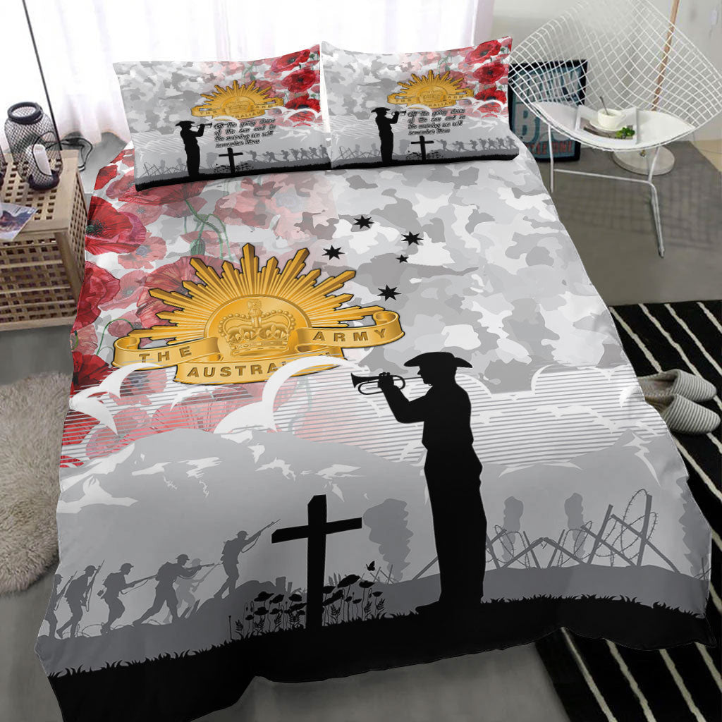 VibeHoodie Bedding Set - ANZAC Day Lest We Forget Camouflage and Poppy Bedding Set LT10 - Vibe Hoodie Shop