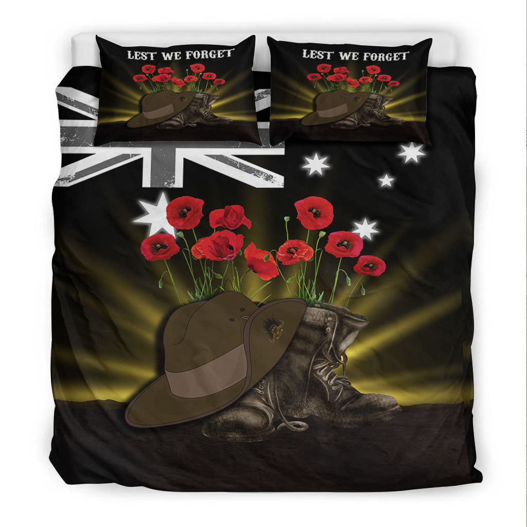 VibeHoodie Bedding Set - ANZAC Day Hat and Boots Bedding Set LT10 - Vibe Hoodie Shop