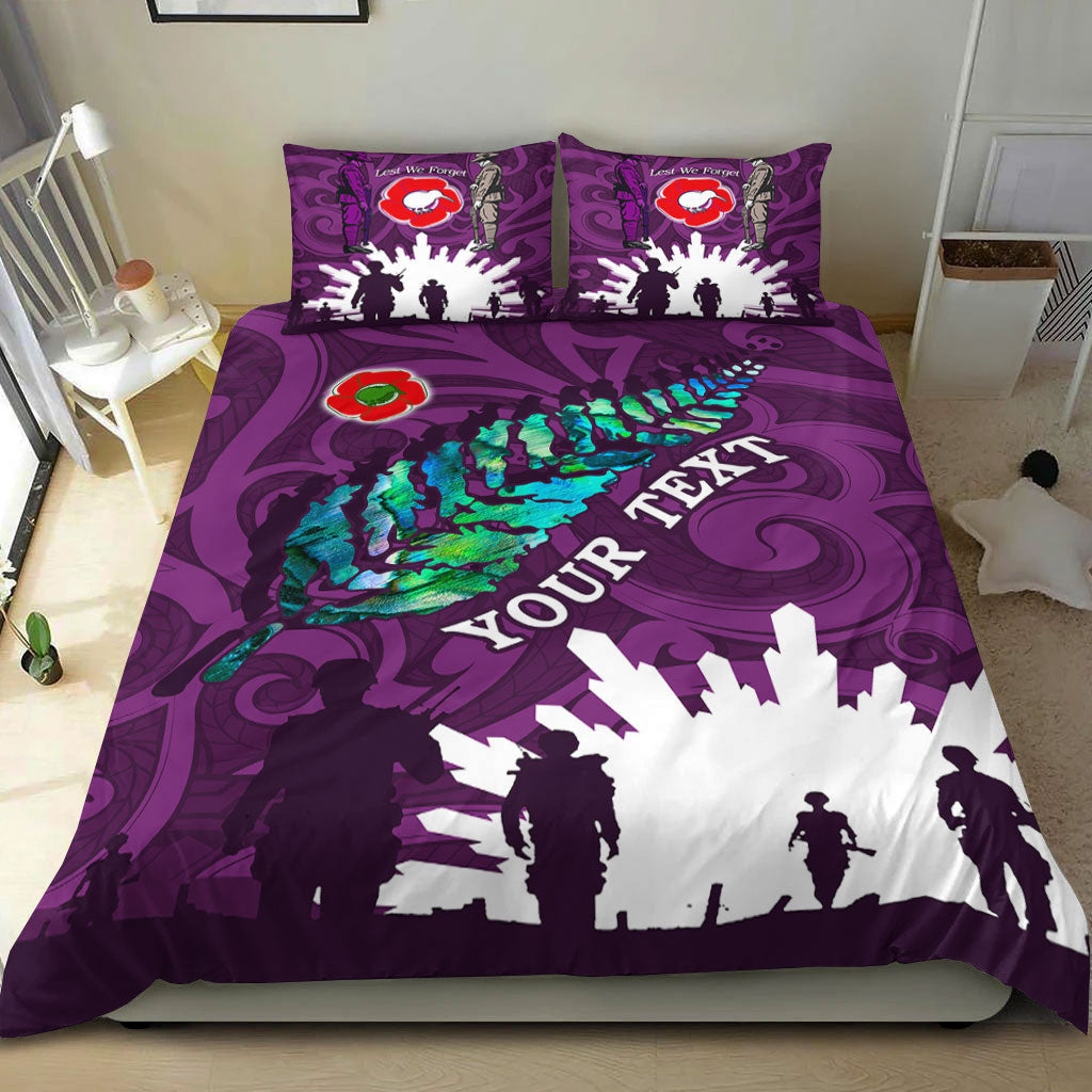 VibeHoodie Bedding Set - (Custom) New Zealand ANZAC Walking In The Sun Purple Bedding Set LT10 - Vibe Hoodie Shop