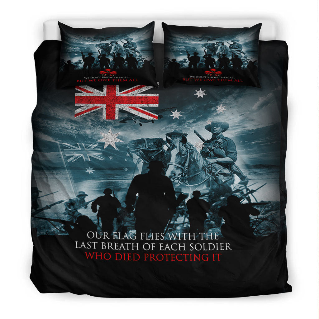 VibeHoodie Bedding Set - Australia ANZAC Day Soldier Remembrance Bedding Set LT10 - Vibe Hoodie Shop