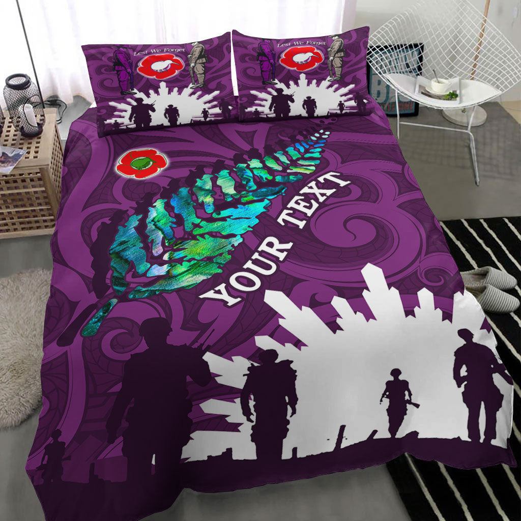 VibeHoodie Bedding Set - (Custom) New Zealand ANZAC Walking In The Sun Purple Bedding Set LT10 - Vibe Hoodie Shop