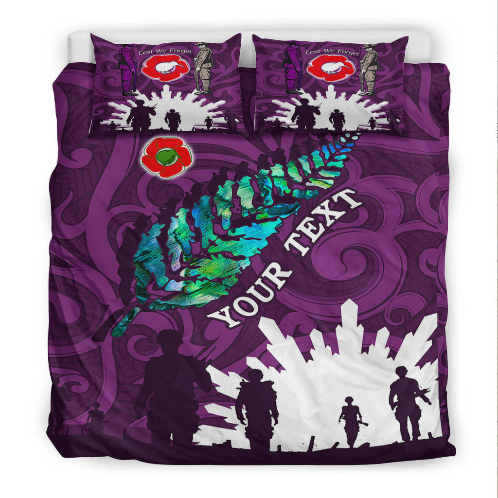 VibeHoodie Bedding Set - (Custom) New Zealand ANZAC Walking In The Sun Purple Bedding Set LT10 - Vibe Hoodie Shop