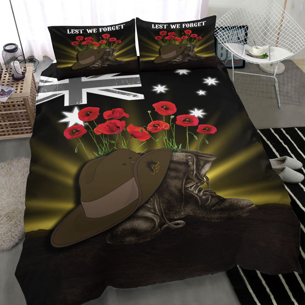 VibeHoodie Bedding Set - ANZAC Day Hat and Boots Bedding Set LT10 - Vibe Hoodie Shop