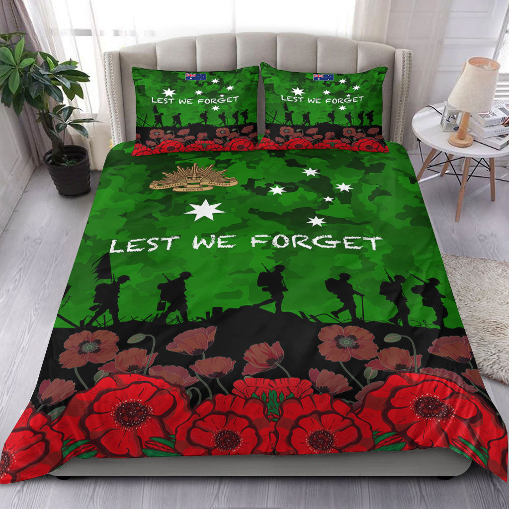VibeHoodie Bedding Set - Australia ANZAC Day Camouflage and Poppy Bedding Set LT10 - Vibe Hoodie Shop