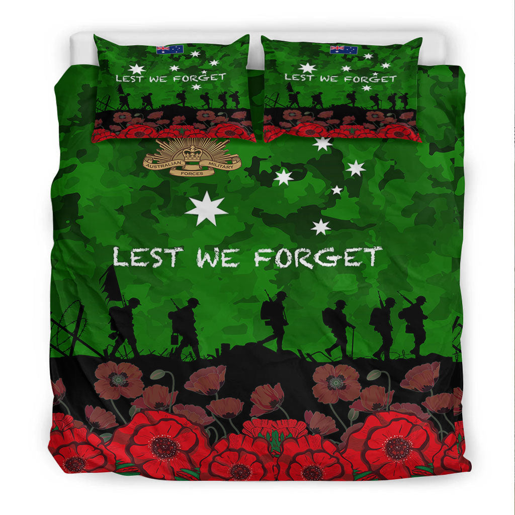 VibeHoodie Bedding Set - Australia ANZAC Day Camouflage and Poppy Bedding Set LT10 - Vibe Hoodie Shop