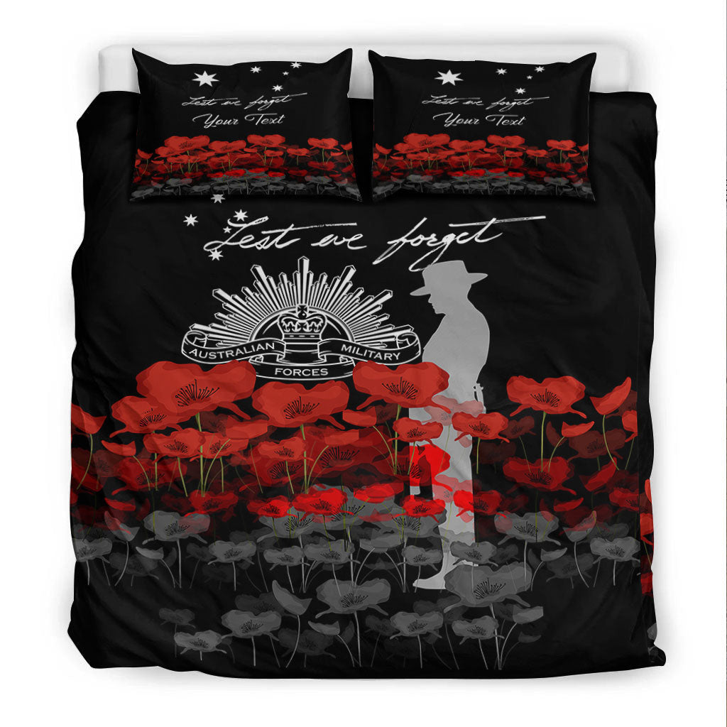 VibeHoodie Bedding Set - (Custom) Australian Military Forces ANZAC Day Lest We Forget Bedding Set LT10 - Vibe Hoodie Shop