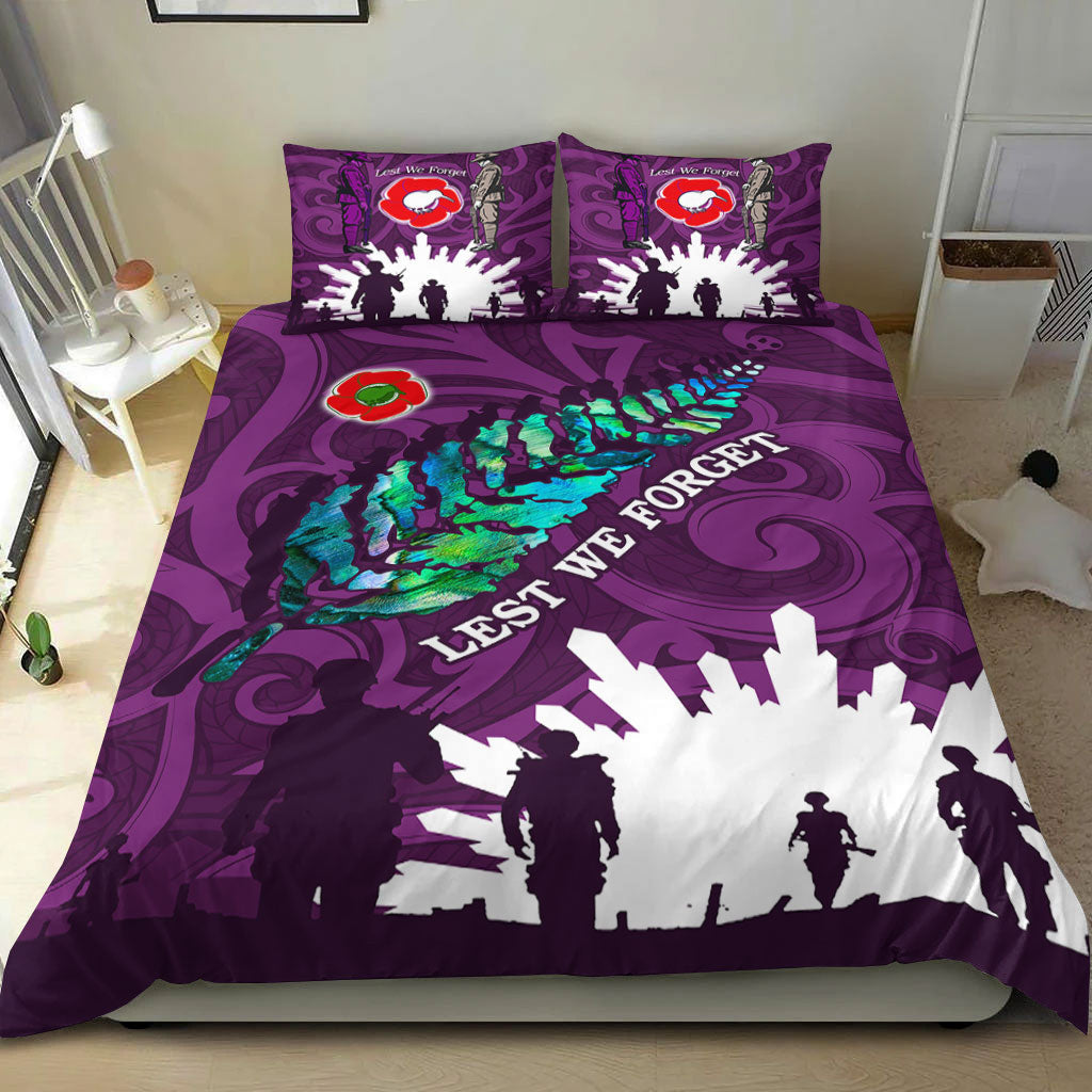 VibeHoodie Bedding Set - New Zealand ANZAC Walking In The Sun Purple Bedding Set LT10 - Vibe Hoodie Shop