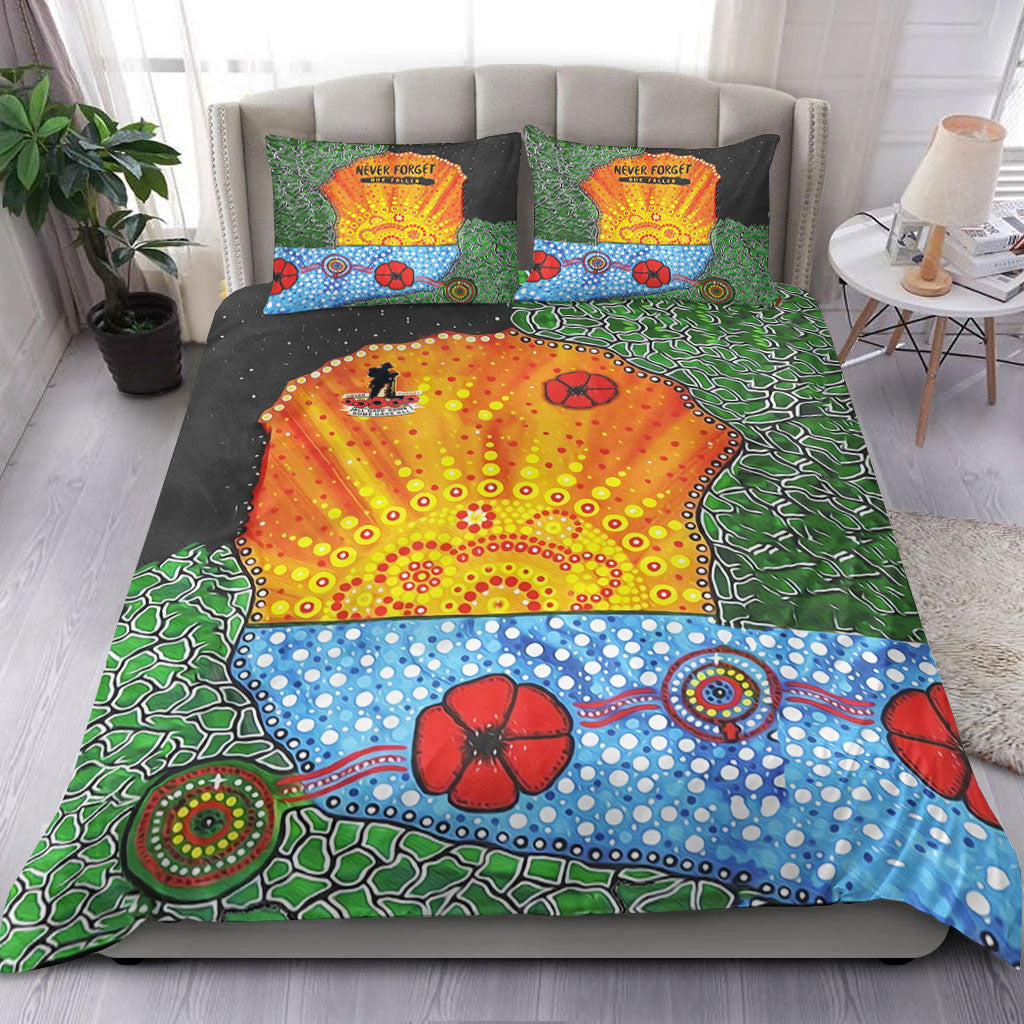 VibeHoodie Bedding Set - Aboriginal Australian ANZAC Day Lest We Forget Poppy Bedding Set LT10 - Vibe Hoodie Shop