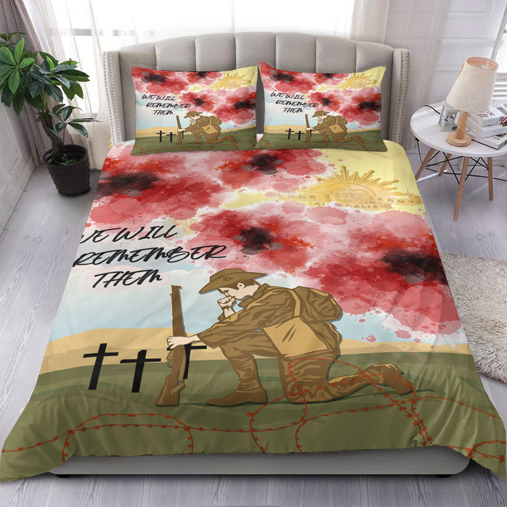 VibeHoodie Bedding Set - ANZAC We Will Remember Them Bedding Set LT10 - Vibe Hoodie Shop