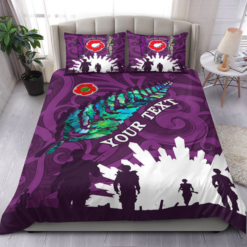 VibeHoodie Bedding Set - (Custom) New Zealand ANZAC Walking In The Sun Purple Bedding Set LT10 - Vibe Hoodie Shop