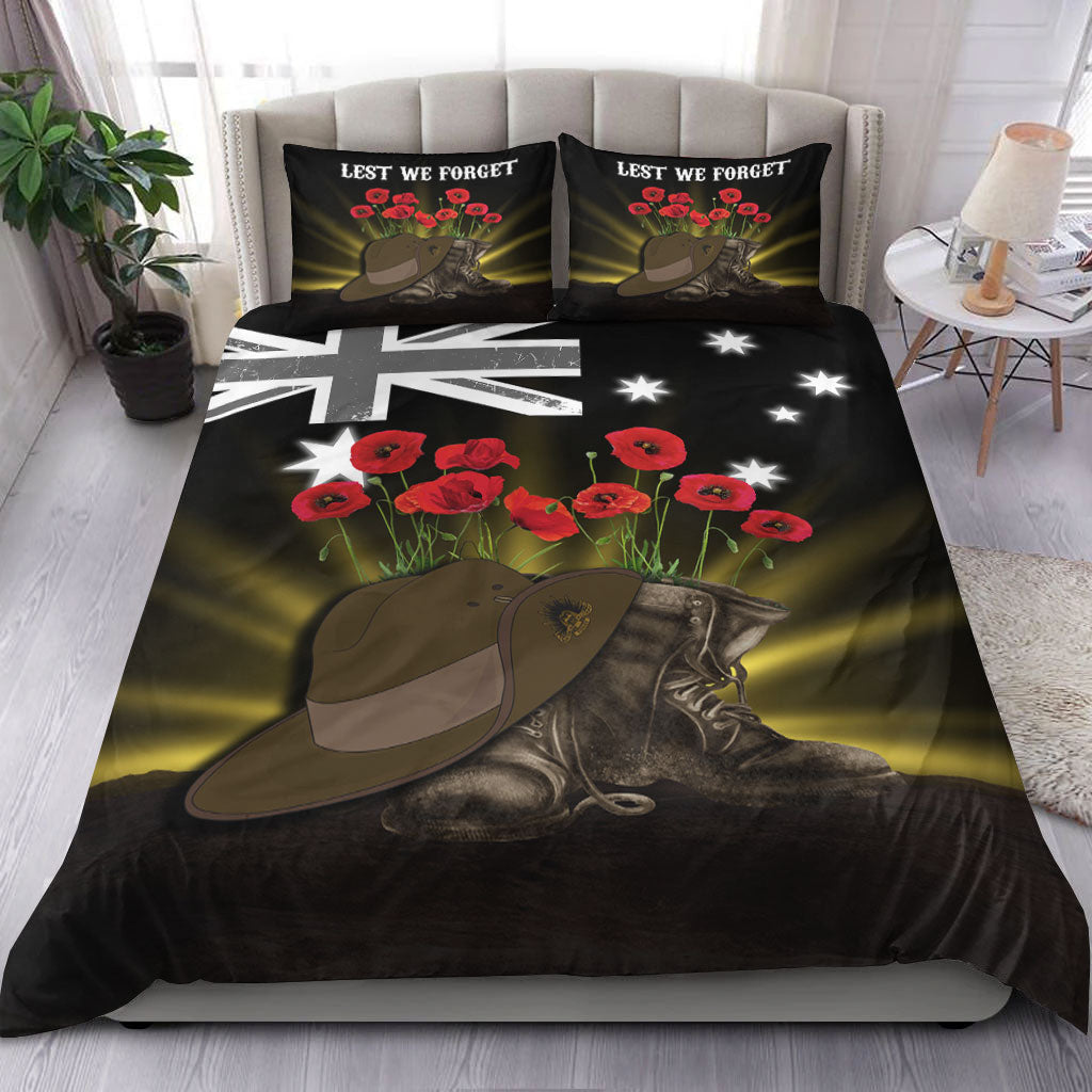 VibeHoodie Bedding Set - ANZAC Day Hat and Boots Bedding Set LT10 - Vibe Hoodie Shop