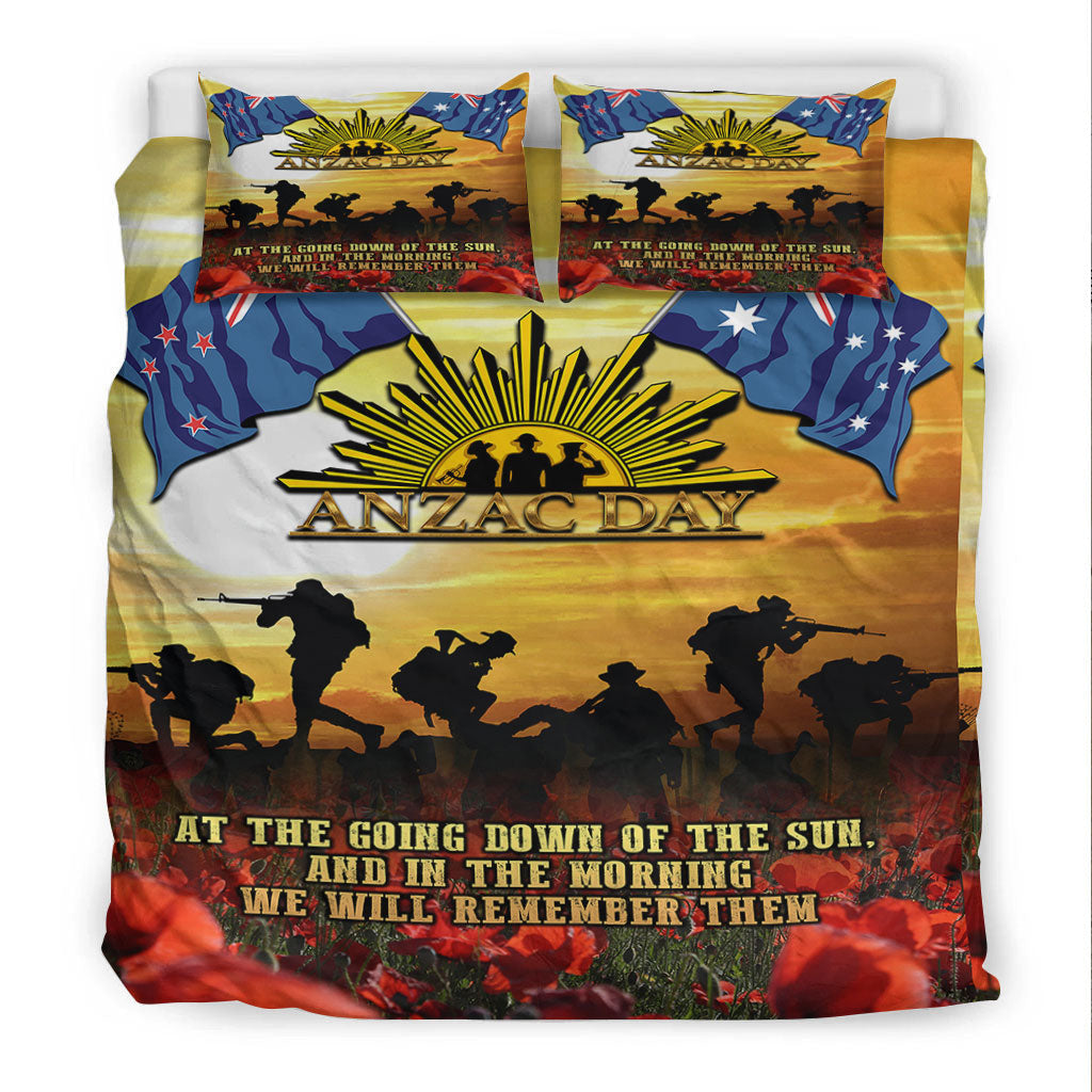 VibeHoodie Bedding Set - ANZAC Day Soldier Going Down of The Sun Bedding Set LT10 - Vibe Hoodie Shop